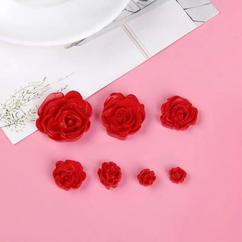 7 μεγέθη Ρητίνη τριαντάφυλλο λουλούδι κρεμαστό καλούπι σιλικόνης Χειροποίητα καλούπια εποξειδικής ρητίνης DIY σκουλαρίκια χειροτεχνίας Κολιέ Εργαλεία κατασκευής κοσμημάτων