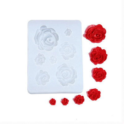 7 veličina Privjesak s cvijetom ruže od smole Silikonski kalup Ručno izrađeni kalupi od epoksidne smole DIY Izrađene naušnice Ogrlica Alati za izradu nakita