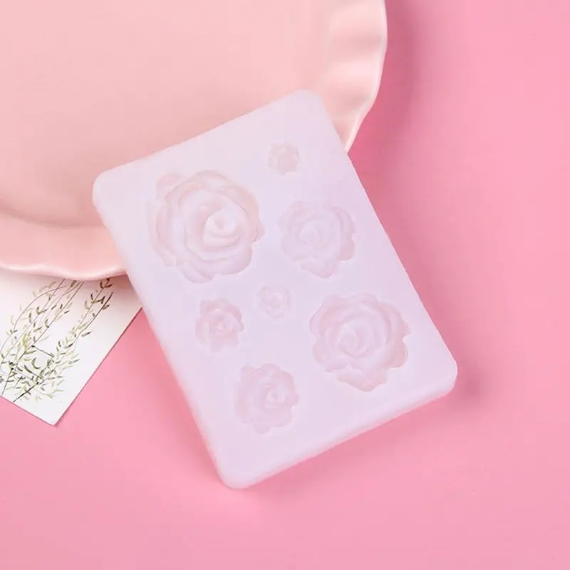 7 Izmēri Sveķu Rožu Ziedu Kulons Silikona Veidne Ar rokām gatavotas epoksīda sveķu veidnes DIY Craft Auskari Kaklarota Juvelierizstrādājumu izgatavošanas Instrumenti