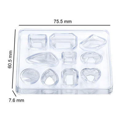 Caurspīdīga gumijas kristāla epoksīda sveķu veidne, DIY auskari, mazi slīpēti dārgakmeņu veidne sveķiem