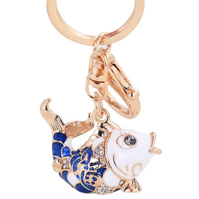 Jauki Rhinestone Crystal astes izliekti zelta zivtiņas atslēgu piekariņi Dzīvnieku zivju atslēgu piekariņi atslēgu piekariņu turētājs soma kulonu aksesuāri atslēgu piekariņš