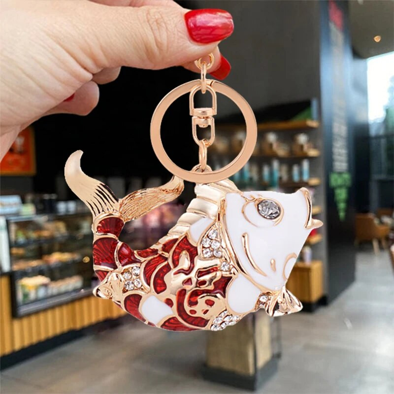 Jauki Rhinestone Crystal astes izliekti zelta zivtiņas atslēgu piekariņi Dzīvnieku zivju atslēgu piekariņi atslēgu piekariņu turētājs soma kulonu aksesuāri atslēgu piekariņš