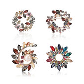 Beaut&Berry Rhinestone vainagu saktas sievietēm Unisex ziedu piespraudes Olīvu zaru saktas Biroja ballīšu ikdienas aksesuāri Dāvanas