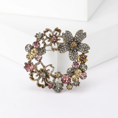 Beaut&Berry Rhinestone vainagu saktas sievietēm Unisex ziedu piespraudes Olīvu zaru saktas Biroja ballīšu ikdienas aksesuāri Dāvanas