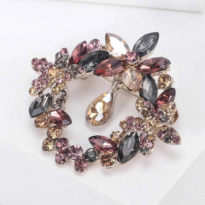 Beaut&Berry Rhinestone vainagu saktas sievietēm Unisex ziedu piespraudes Olīvu zaru saktas Biroja ballīšu ikdienas aksesuāri Dāvanas