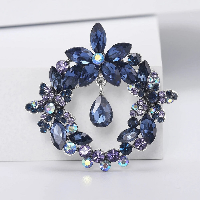 Beaut&Berry Rhinestone vainagu saktas sievietēm Unisex ziedu piespraudes Olīvu zaru saktas Biroja ballīšu ikdienas aksesuāri Dāvanas