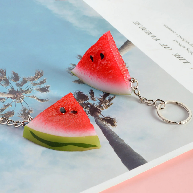 arbuusi võtmehoidja Suvine puu Arbuus Melon Vaigu PVC võtmehoidja Üliõpilase Sõbrakott Rahakott Auto võti Ehted Rippuv võtmehoidja