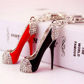 Modes Rhinestone augstpapēžu kurpes Auto atslēgu piekariņš Sieviešu somas aksesuāri Atslēgu piekariņš Kulons Dāvana