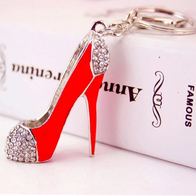 Modes Rhinestone augstpapēžu kurpes Auto atslēgu piekariņš Sieviešu somas aksesuāri Atslēgu piekariņš Kulons Dāvana