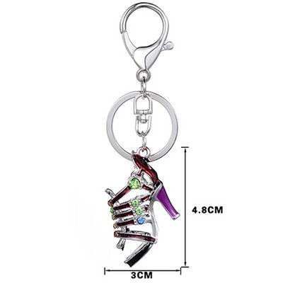 Modes Rhinestone augstpapēžu kurpes Auto atslēgu piekariņš Sieviešu somas aksesuāri Atslēgu piekariņš Kulons Dāvana