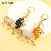 Emaljas lauvas kristāla Rhinestone atslēgu piekariņš jauks multfilmas Dzīvnieku kulons atslēgu piekariņš sievietēm Vīriešu soma Auto atslēgu turētājs pārim rotaslietas dāvana