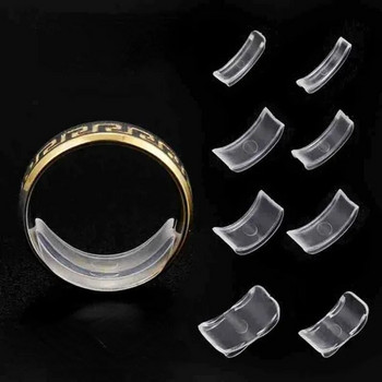 Νέο αυτοκόλλητο με διαφανές εσωτερικό δακτύλιο 8 τμχ για μεγάλου μεγέθους δαχτυλίδια Anti Lost Invisible Ring Fixed Sightener Reducer Reducer Reducer