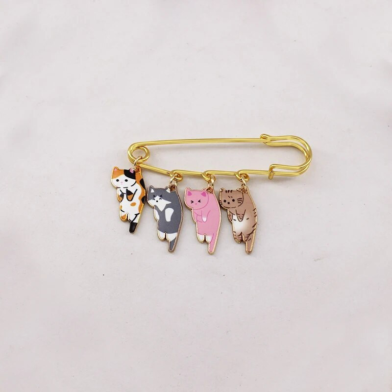 Δημιουργικές καρφίτσες από σμάλτο γάτας Χαριτωμένα καρφίτσες στήθους γάτας Μαύρο και άσπρο πορτοκαλί Γκρι ροζ καρφίτσες στήθους γάτας Σήμα πέτο Ζώο κοσμήματα