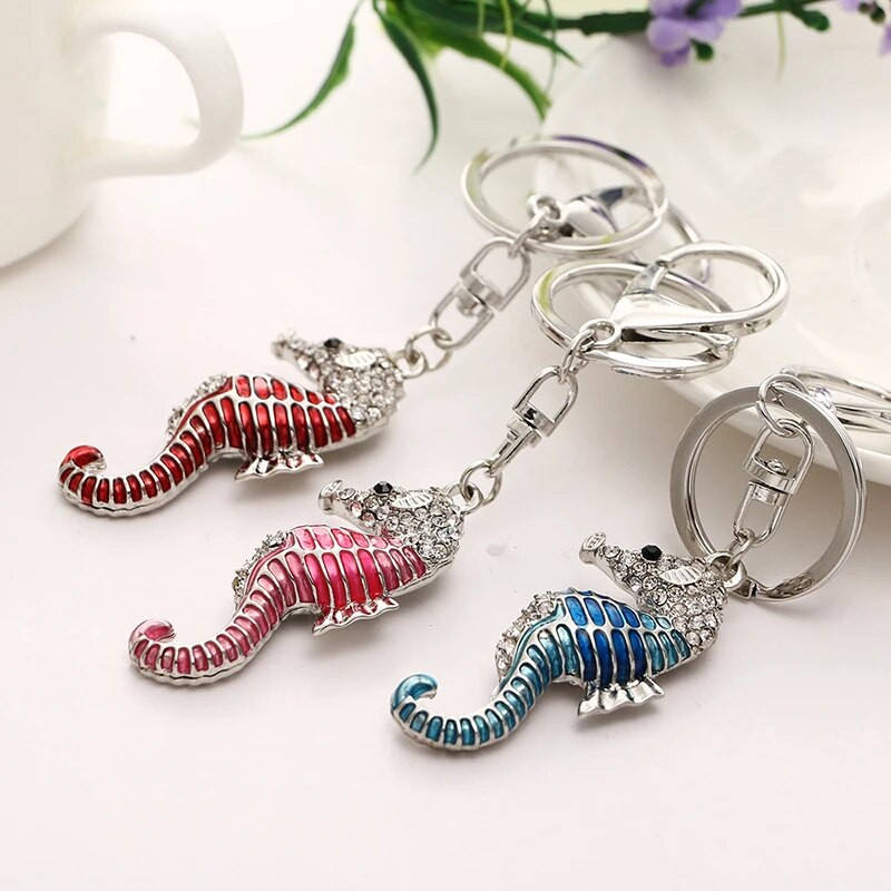 Μόδα κρυστάλλινος ιππόκαμπος θήκη για μπρελόκ γυναικεία κοσμήματα γούρι μενταγιόν ysk028 κοριτσίστικη τσάντα