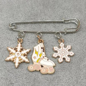 Jaunas modes slidošanas saktas Sniegpārsliņu kulons slidošanas piespraudes ziemas dāvanu rotaslietas