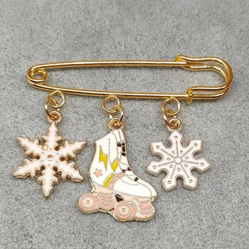 New Fashion Skating Καρφίτσα Snowflake Pendant Skating Pin Χειμερινά κοσμήματα δώρου