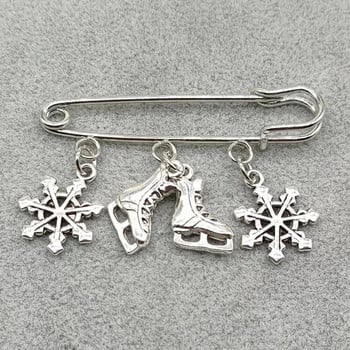 New Fashion Skating Καρφίτσα Snowflake Pendant Skating Pin Χειμερινά κοσμήματα δώρου