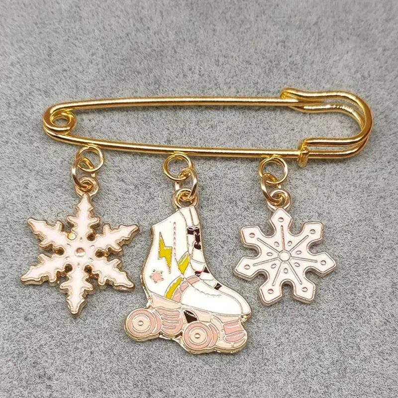 Jaunas modes slidošanas saktas Sniegpārsliņu kulons slidošanas piespraudes ziemas dāvanu rotaslietas