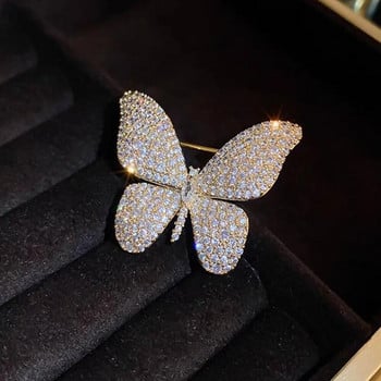 Fashion New Butterfly Rhinestone καρφίτσες καρφίτσες για γυναίκες Κομψοί γάμοι Δώρο δεξιώσεων Αξεσουάρ ρούχων Καρφίτσες για πέτο