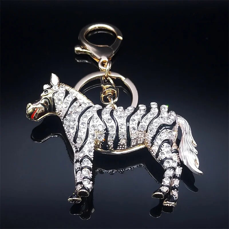 Animal Zebra Rhinestone κρεμαστό Μπρελόκ Διακόσμηση Μπρελόκ Δαχτυλίδια Θήκη Πορτοφόλι Τσάντα Αλυσίδες Θήκη Γούρια Αυτοκίνητα κοσμήματα