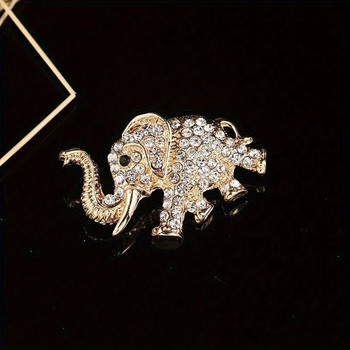 Γυναικεία ανδρική καρφίτσα από στρας ελέφαντα vintage έμβλημα ζώων κοσμήματα αξεσουάρ