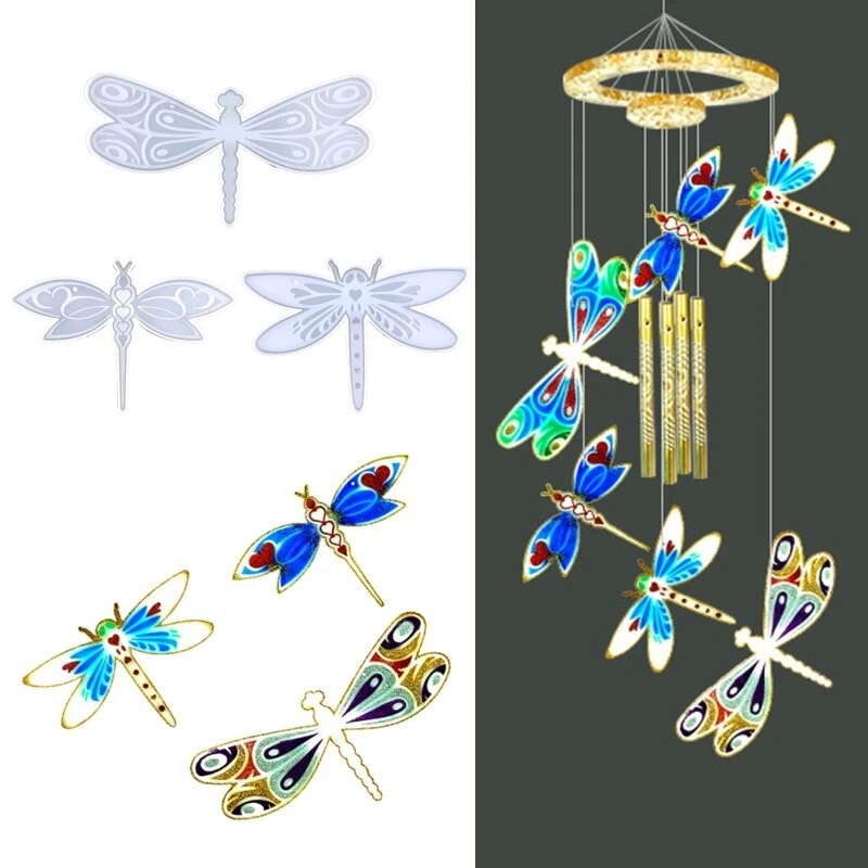 Ρητίνη χύτευση καλούπι σιλικόνης σε σχήμα λιβελλούλη Μπρελόκ Κρεμαστό καλούπι κοσμημάτων DIY