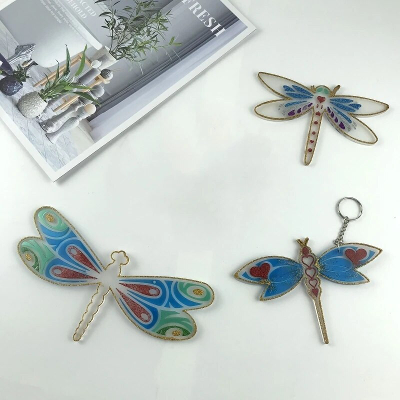 Ρητίνη χύτευση καλούπι σιλικόνης σε σχήμα λιβελλούλη Μπρελόκ Κρεμαστό καλούπι κοσμημάτων DIY