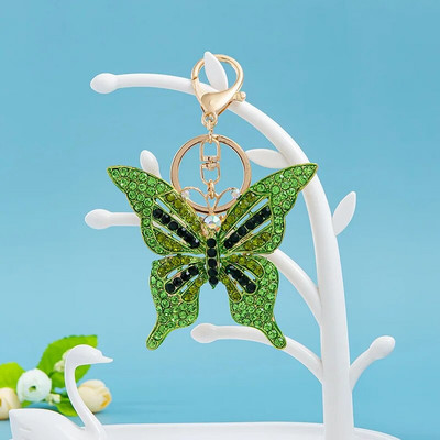 Jauki kalnu kristāla lieli zaļi spārni tauriņš atslēgu piekariņš Dzīvnieku kukaiņu atslēgu piekariņš atslēgu piekariņa turētājs kulons atslēgu piekariņš