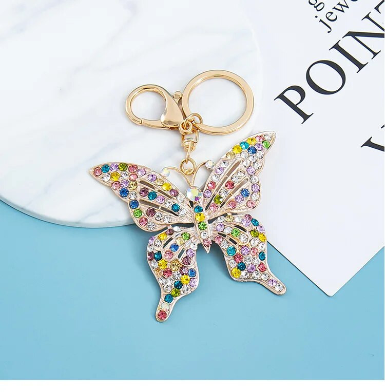 Jauki kalnu kristāla lieli zaļi spārni tauriņš atslēgu piekariņš Dzīvnieku kukaiņu atslēgu piekariņš atslēgu piekariņa turētājs kulons atslēgu piekariņš