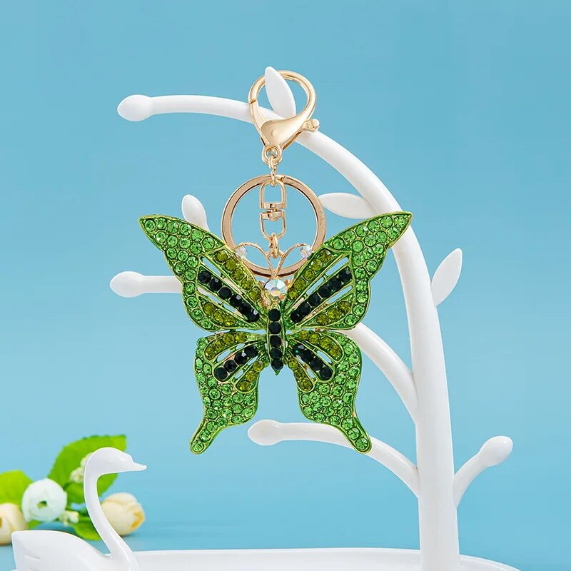 Jauki kalnu kristāla lieli zaļi spārni tauriņš atslēgu piekariņš Dzīvnieku kukaiņu atslēgu piekariņš atslēgu piekariņa turētājs kulons atslēgu piekariņš