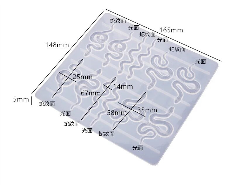 DIY Κρυστάλλινο καλούπι εποξειδικής ρητίνης Φίδι Κεφάλι Σκουλαρίκια Φίδι Καρφωτά Σκουλαρίκια Μπρελόκ Καλούπι σιλικόνης καθρέφτης