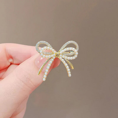 Izsmalcinātas Bowknot Pērļu saktas Sievietēm Pretgaismas korsāžas Modes Fiksēta Drēbju Piespraudes Rotaslietas Mazie Aksesuāri Dāvana