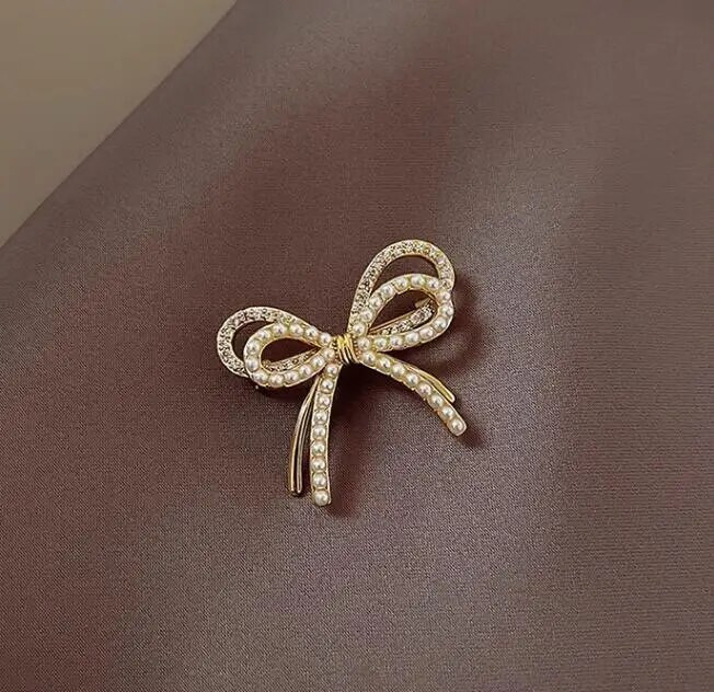 Izsmalcinātas Bowknot Pērļu saktas Sievietēm Pretgaismas korsāžas Modes Fiksēta Drēbju Piespraudes Rotaslietas Mazie Aksesuāri Dāvana