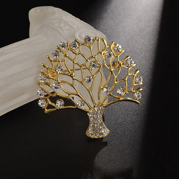 Изящна брошка Дървото на живота за жени Цирконово дърво Игла Деколте Костюм Банкет Бижута Уникални аксесоари