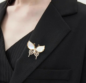 Λεπτές καρφίτσες ζιργκόν πεταλούδα από κέλυφος για γυναίκες Σήματα εντόμων Lady pins για πέτο Ρούχα για πάρτι γάμου Κοσμήματα 2024 Νέο