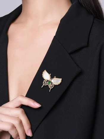 Λεπτές καρφίτσες ζιργκόν πεταλούδα από κέλυφος για γυναίκες Σήματα εντόμων Lady pins για πέτο Ρούχα για πάρτι γάμου Κοσμήματα 2024 Νέο