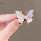 Divatutánzat kagyló gyöngy pillangó brossok nőknek tükröződésmentes hajtóka tűk Elegáns kabát öltöny ruhák kiegészítők ajándékok