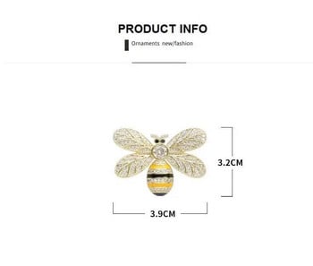 Луксозни инкрустирани циркониеви емайлирани пчелни брошки за жени, мъже, игла за насекоми, личност, палто с животни, аксесоари за дрехи, игла за ревер