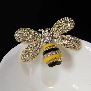 Καρφίτσες μελισσών με σμάλτο ζιργκόν πολυτελείας για γυναίκες Ανδρικές καρφίτσες με έντομο Personality Παλτό ζώων Αξεσουάρ ρούχων Καρφίτσα πέτο