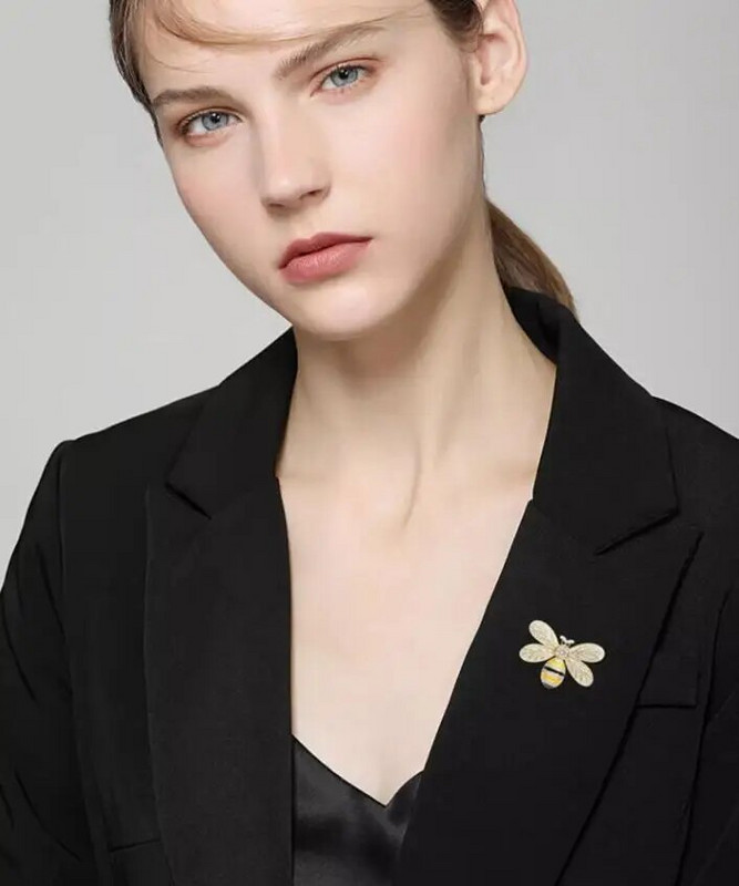 Luksuzni cirkonski emajlirani broševi s pčelama za žene, muškarce, igla za kukce, osobnost, životinjski kaput, odjevni dodaci, igla za rever