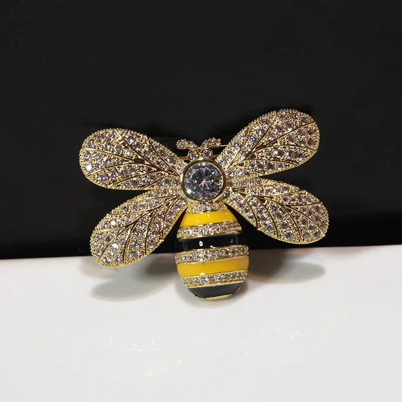 Luksuzni cirkonski emajlirani broševi s pčelama za žene, muškarce, igla za kukce, osobnost, životinjski kaput, odjevni dodaci, igla za rever