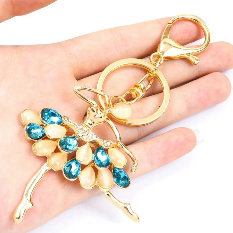 Κομψά στρας για κορίτσι μπαλέτου Ένθετο μπρελόκ Γυναικεία τσάντα κλειδιά Αξεσουάρ τσάντα μπαλαρίνας Μπρελόκ αυτοκινήτου Εσωτερικό Χορευτές Δώρο