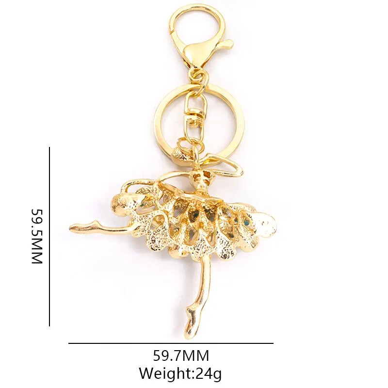 Κομψά στρας για κορίτσι μπαλέτου Ένθετο μπρελόκ Γυναικεία τσάντα κλειδιά Αξεσουάρ τσάντα μπαλαρίνας Μπρελόκ αυτοκινήτου Εσωτερικό Χορευτές Δώρο