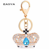 EASYA Crystal Crown Keychain Sieviešu Luksusa šarms Juvelierizstrādājumu maisiņš Atslēgu piekariņš Ornaments Vintage kāzu līgavas dāvanas līgavas māsas viesim
