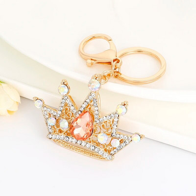 EASYA Crystal Crown Keychain Sieviešu Luksusa šarms Juvelierizstrādājumu maisiņš Atslēgu piekariņš Ornaments Vintage kāzu līgavas dāvanas līgavas māsas viesim