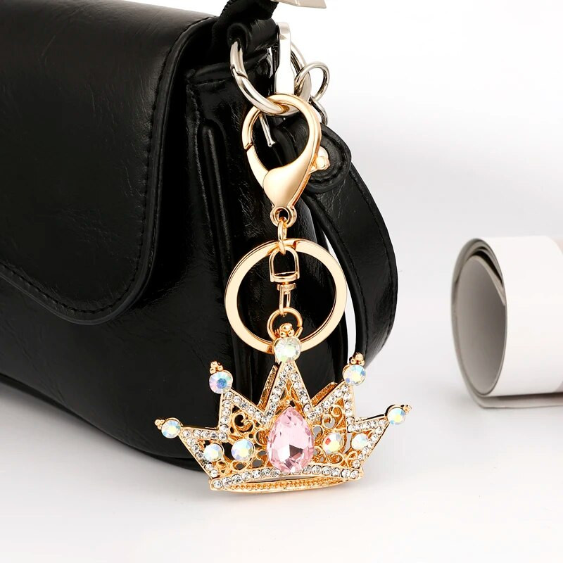 EASYA Crystal Crown Keychain Sieviešu Luksusa šarms Juvelierizstrādājumu maisiņš Atslēgu piekariņš Ornaments Vintage kāzu līgavas dāvanas līgavas māsas viesim
