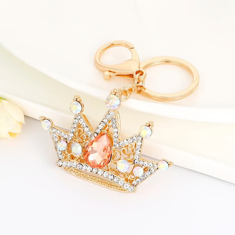 EASYA Crystal Crown Keychain Sieviešu Luksusa šarms Juvelierizstrādājumu maisiņš Atslēgu piekariņš Ornaments Vintage kāzu līgavas dāvanas līgavas māsas viesim