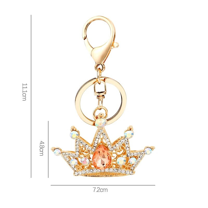 EASYA Crystal Crown Keychain Sieviešu Luksusa šarms Juvelierizstrādājumu maisiņš Atslēgu piekariņš Ornaments Vintage kāzu līgavas dāvanas līgavas māsas viesim