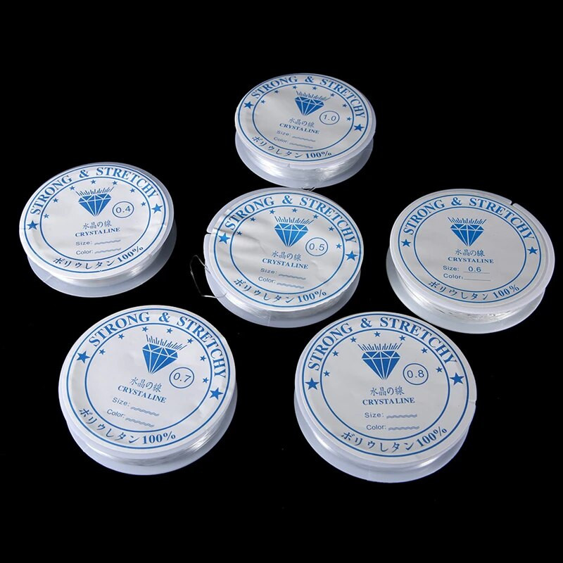 0.4/0.5/0.6/0.7/0.8/1mm Διαφανές ελαστικό σχοινί στρογγυλό κρυστάλλινο κορδόνι από καουτσούκ για προμήθειες κατασκευής κοσμημάτων Βραχιόλι με χάντρες DIY