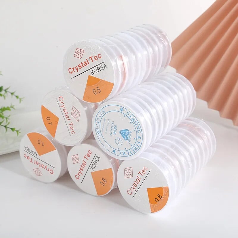 0.4/0.5/0.6/0.7/0.8/1mm Διαφανές ελαστικό σχοινί στρογγυλό κρυστάλλινο κορδόνι από καουτσούκ για προμήθειες κατασκευής κοσμημάτων Βραχιόλι με χάντρες DIY